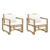 Image de Lot de 2 chaise en bambou empilable non pliable H. 72 cm exterieur bois