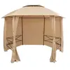Image de Chapiteau tente de jardin avec rideaux Hexagonal 360 x 265 cm