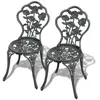 Image de Lot de 2 chaise H. 81.5 cm empilable non pliable exterieur en aluminium vert