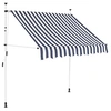 Image de Auvent rétractable manuel 150 cm Rayures bleues et blanches