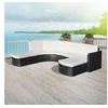 Image de Salon de jardin modulable resine tressee noir 4 pieces 7 personnes