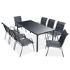Image de Ensemble à manger d extérieur 9 pcs Acier Noir