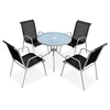 Image de Salon de jardin en.casa acier gris 5 pieces