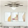 Image de Ventilateur de plafond orné avec lumière 82 cm Marron foncé