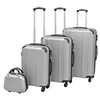 Image de Ensemble de valises à roulettes - - Argenté - 4 pièces - Coque rigide - Cadenas TSA