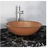 Image de Lavabo en verre trempé - - 42 cm - Marron - A poser - Rond