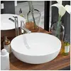 Image de Lavabo ronde Céramique Blanc 41,5 x 13,5 cm