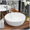 Image de Lavabo ronde Céramique Blanc 42 x 12 cm