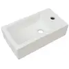 Image de Céramique lavabo avec trou de robinetterie lavabo blanc 46 x 25,5 x 12 cm