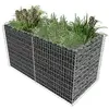 Image de Lit surélevé à gabion Acier 180 x 90 x 100 cm Argenté