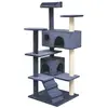 Image de Arbre à chat - - 125 cm - Bleu foncé - Griffoirs en sisal - Intérieur