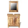 Image de Coiffeuse Meuble de lavabo avec miroir en bois de mango massif Set de bain