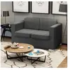 Image de Canapé à 2 places Sofa pour salon bureau séjour Tissu Gris foncé