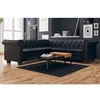 Image de Canapé d'angle Chesterfield 5 places Cuir synthétique Noir