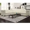 Image de Canapé d'angle Chesterfield 6 places Cuir artificiel Blanc