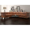 Image de Canapé d'angle Chesterfield 6 Places Cuir artificiel Marron