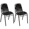 Image de Lot de 2 chaise en acier non pliable interieur H. 88 cm noir