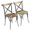 Image de Chaises à manger lot de 2 bois de récupération solide
