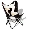 Image de Chaise papillon noir et blanc cuir de vache