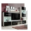 Image de Meuble tv mural 5 pièces avec éclairage led noir