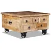 Image de Table basse Bois de manguier brut 70 x 70 x 40 cm