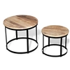 Image de Table basse 2 pcs Bois de manguier brut Rond 40/50 cm