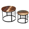 Image de Table basse 2 pcs Bois récupéré massif Rond 40 cm / 50 cm