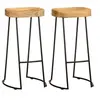 Image de Tabourets de bar lot de 2 bois de manguier massif