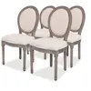 Image de Chaises à manger lot de 4 crème tissu