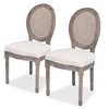 Image de Chaises à manger lot de 2 crème tissu