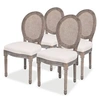 Image de Chaises à manger lot de 4 crème tissu