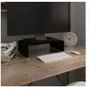 Image de Tv-meubel/monitorverhoger zwart 40x25x11 cm glas244134