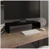 Image de Meuble TV support pour moniteur 60x25x11 cm verre noir