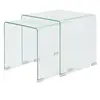 Image de Ensemble de tables gigognes 2 Pièces Verre trempé Transparent