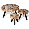 Image de Ensemble de table basse 3 pièces Bois de récupération massif