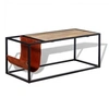 Image de Table basse avec porte-revues Cuir véritable 110 x 50 x 45 cm