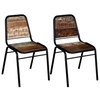 Image de Chaises à manger lot de 2 bois de récupération solide