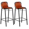 Image de Tabourets de bar lot de 2 cuir véritable