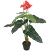 Image de Kunst anthurium plant met pot 90 cm rood en geel244447