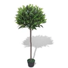 Image de Laurier Artificiel avec Pot Décoration d'Intérieur 125 cm Vert