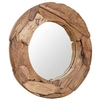 Image de Teck Miroir Décoratif Miroir Mural Miroir de Douche Miroir de Salon Salle de Séjour Chambre à Coucher Maison Intérieur 80 cm Rond