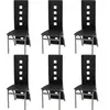 Image de Chaises de salle à manger - - Lot de 6 - Noir Similicuir