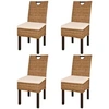 Image de Chaises à manger lot de 4 rotin Kubu bois de manguier