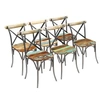 Image de Lot de 6 chaise H. 84 cm non pliable en bois massif interieur