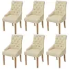 Image de Chaises à manger lot de 6 crème tissu