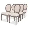 Image de Chaises à manger lot de 6 crème tissu