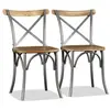Image de Chaises à manger lot de 2 bois solide de manguier