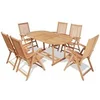Image de 7-delige Tuinset met klapstoelen massief teakhout43032