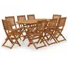 Image de Ensemble à manger d extérieur pliable 9pcs Bois d acacia solide