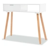 Image de Table console Bois de pin massif 80 x 30 x 72 cm Blanc